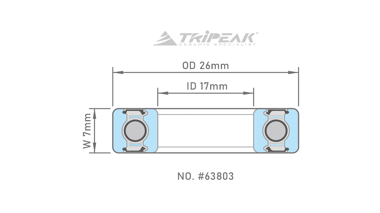 TriPeak Hub Bearing #63803 ( 17 x 26 x 7 mm)