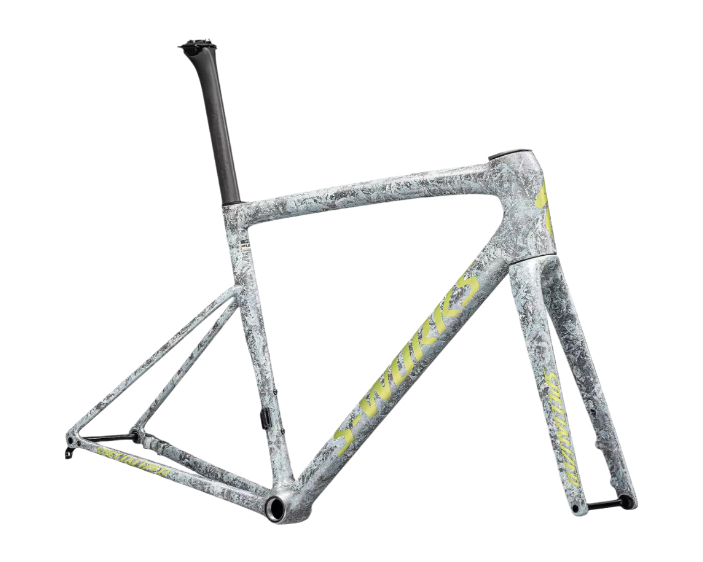 Specialized S-Works Tarmac SL8 Frameset Size 49 - Satin Liquid Silver / Multi-Color Dry Impasto / Gloss Team Yellow Tint