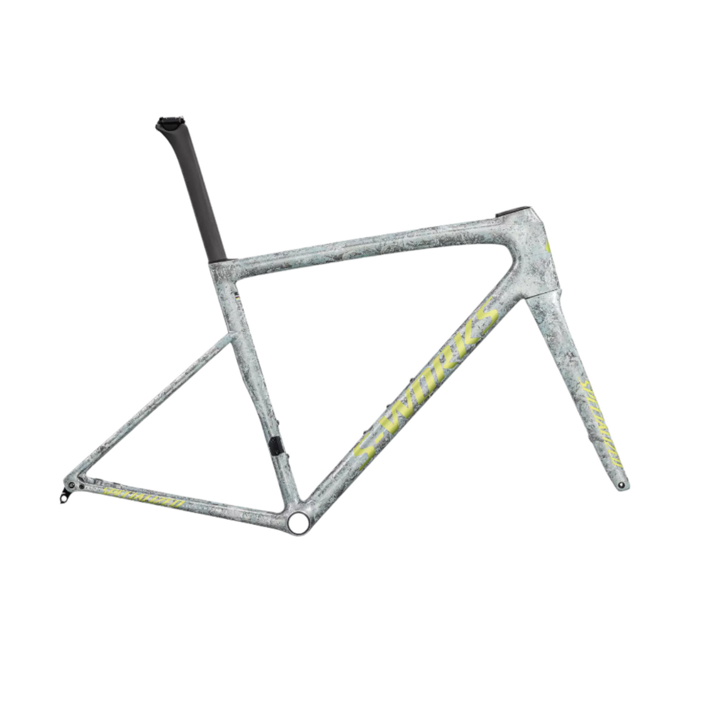 Specialized S-Works Tarmac SL8 Frameset Size 49 - Satin Liquid Silver / Multi-Color Dry Impasto / Gloss Team Yellow Tint