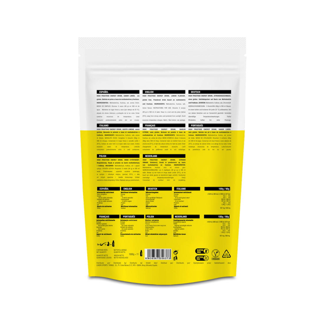 226ERS HIGH FRUCTOSE ENERGY DRINK 1 KG Soft lemon