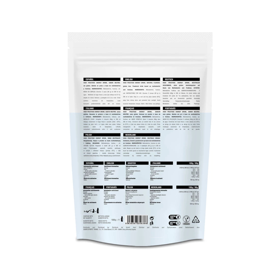 226ERS HIGH FRUCTOSE ENERGY DRINK 1KG Neutral