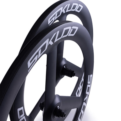 Sokudo Wheels 3 Spoke Carbon Wheel - Front 58mm - Ceramic Bearings