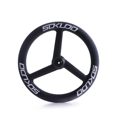 Sokudo Wheels 3 Spoke Carbon Wheel - Front 58mm - Ceramic Bearings