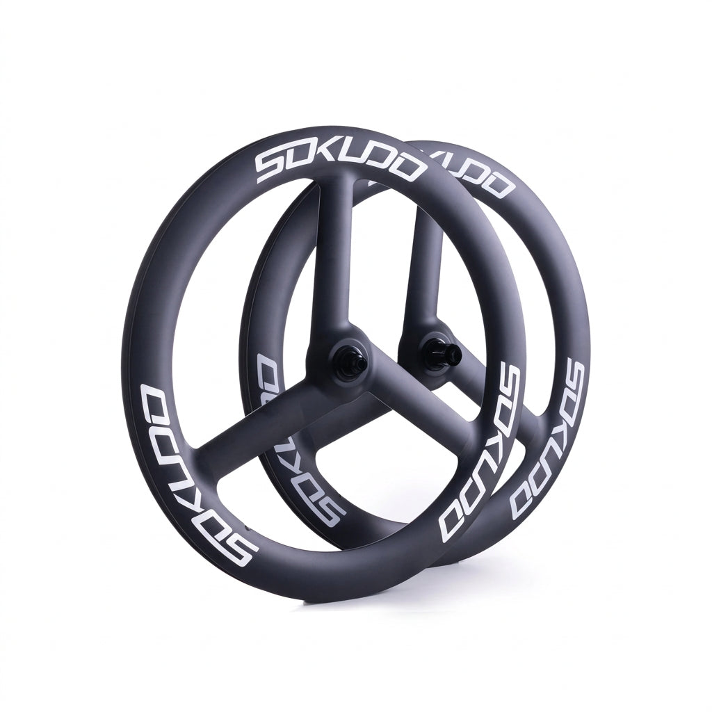 Sokudo Wheels 3 Spoke Carbon Wheel - Front 58mm - Ceramic Bearings
