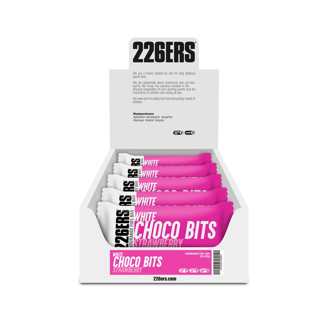 226ERS ENDURANCE FUEL BAR WHITECHOCO BITS - Energy Bar with Chocolate Chips - Strawberry - BOX 24un