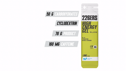 226ERS HIGH ENERGY GEL 76g - Energy Gel - Lime (160mg Caffeine)