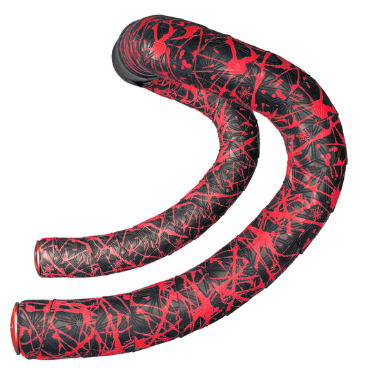 Supacaz Super Sticky Kush - Splat - Neon Red + Red Star Plugz