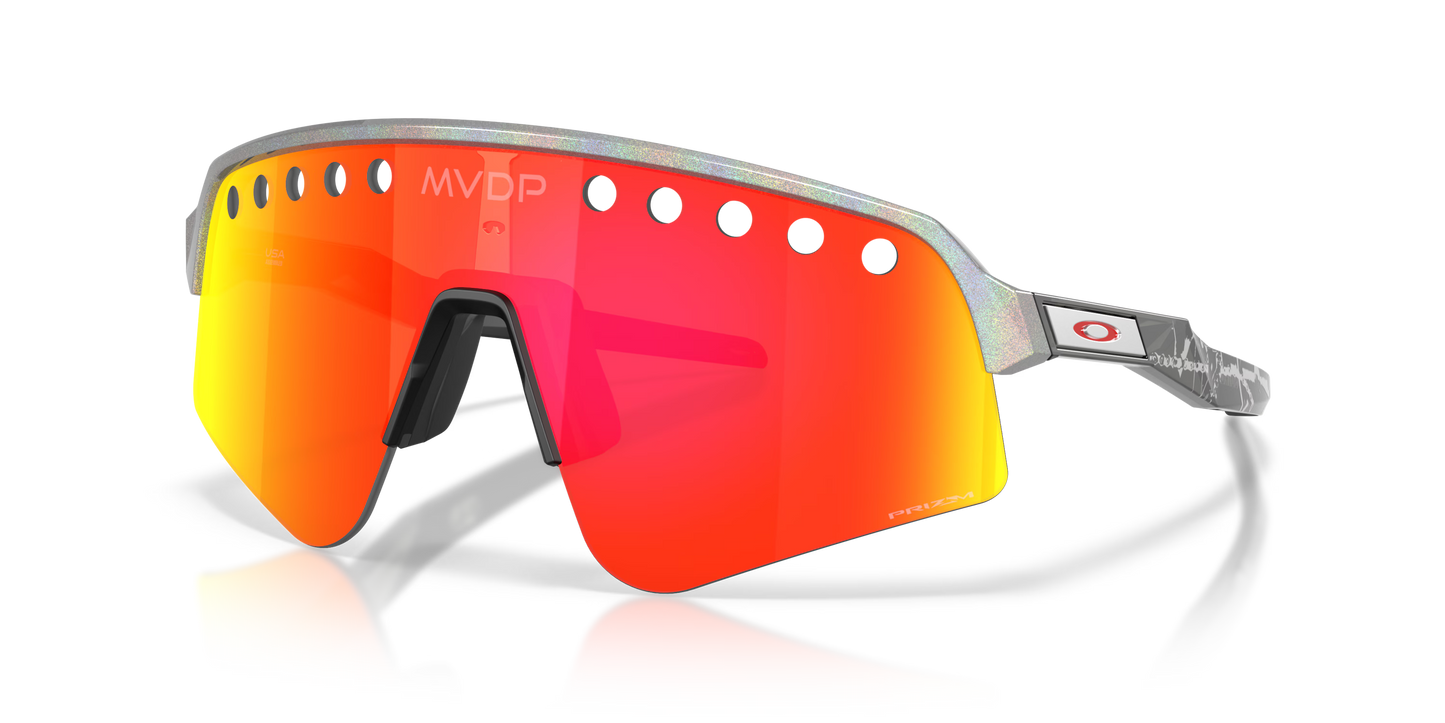 Oakley Sunglasses - Sutro Lite Sweep Space Dust - Prizm Ruby Vented Lenses - Mathieu Van Der Poel Signature