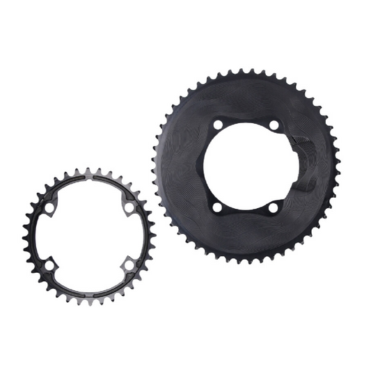 Alugear Set 2x11 Speed Round for 110 BCD 4b Shimano Asymetric 52-36
