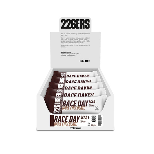 226ERS RACE DAY BAR BCAA - Vegan Energy Bar - 40g - Dark Chocolate - BOX 30un