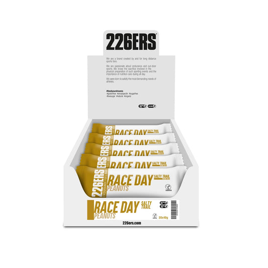 226ERS RACE DAY BAR SALTY TRAIL - Energy Bar with Sodium 40g - Peanuts - BOX 30un