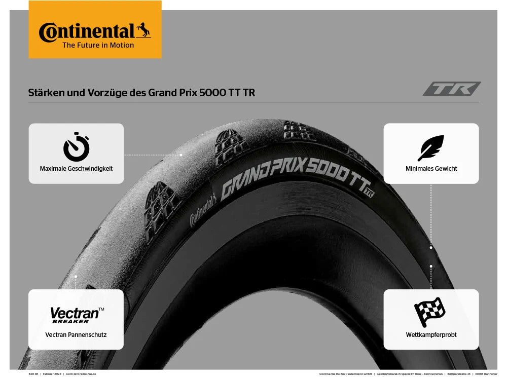 CONTINENTAL Tire Grand Prix 5000 TT TR 28" - Tubeless 700 x 30C BlackChili VectranBreaker black