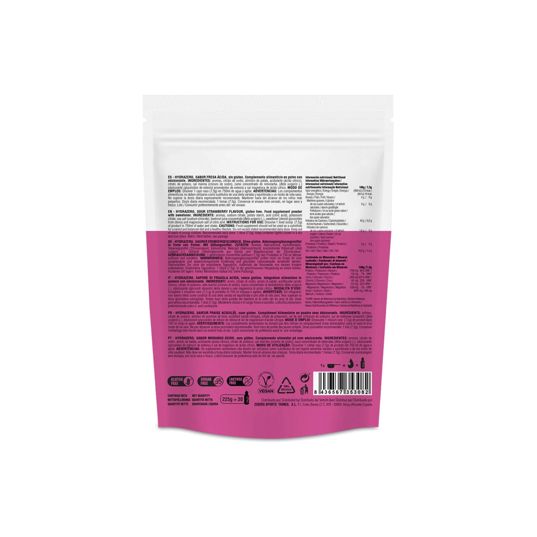 226ERS HYDRAZERO - Hypotonic Drink - 225g - Sour Strawberry